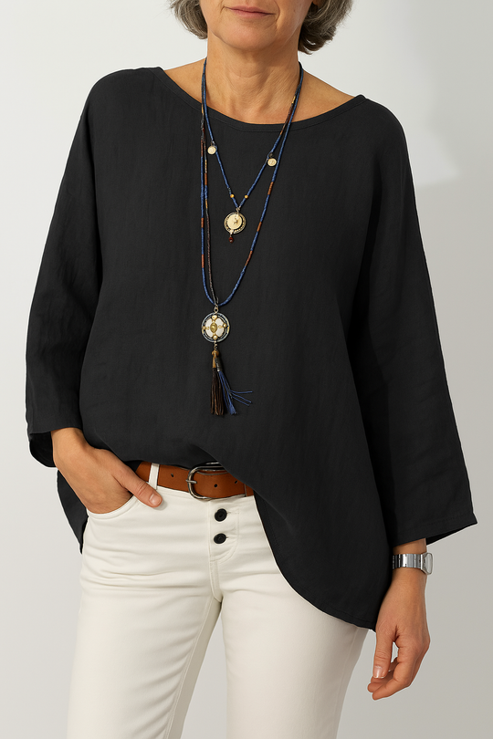 ELSIE – FLAX LINEN TUNIC TOP