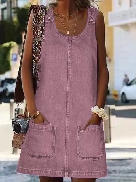 NADIA – SLEEVELESS ZIP DRESS
