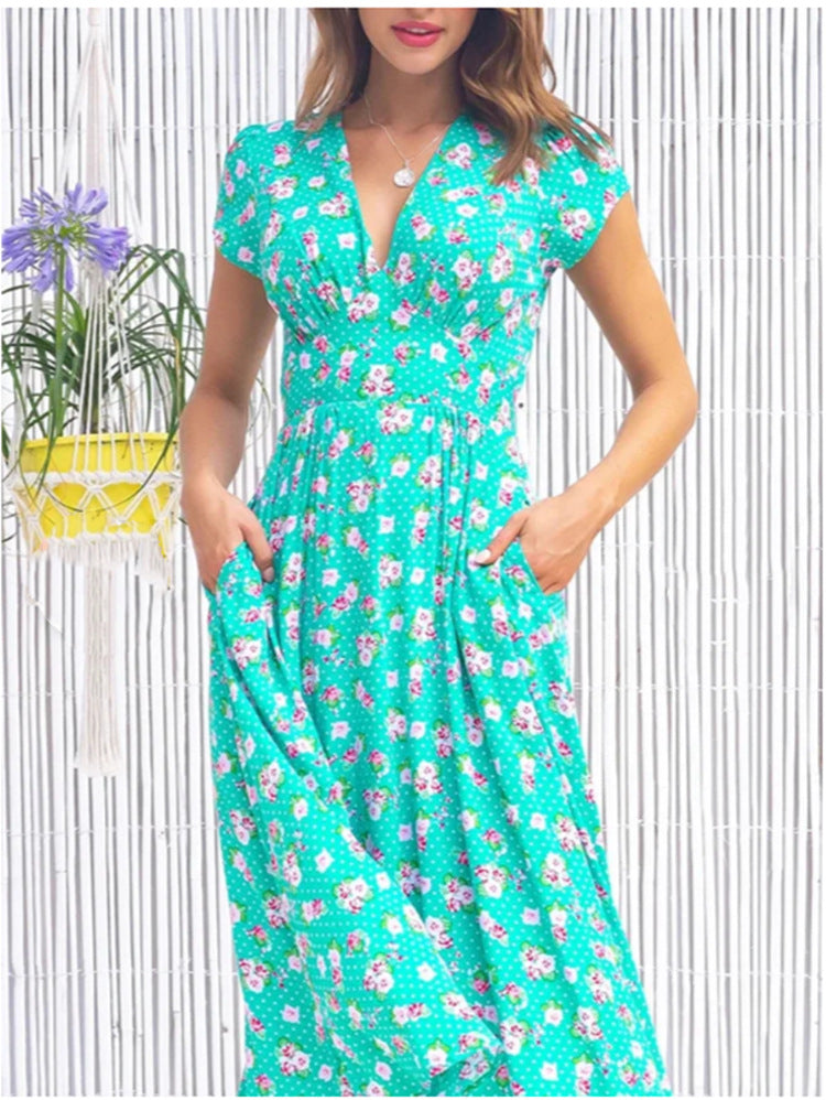 MAELIE – FLORAL BUTTON-DOWN MIDI DRESS