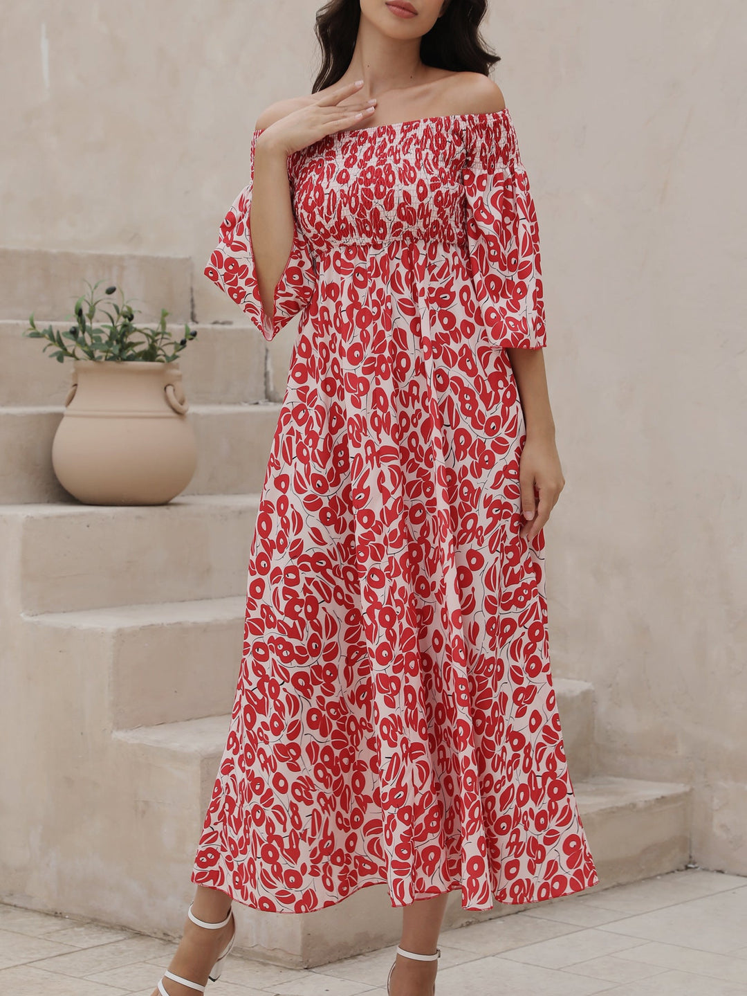 AUBREY – FLOWY OFF-SHOULDER MAXI