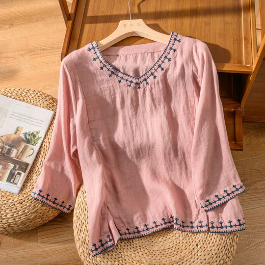 ANYA – COTTON EMBROIDERED BLOUSE