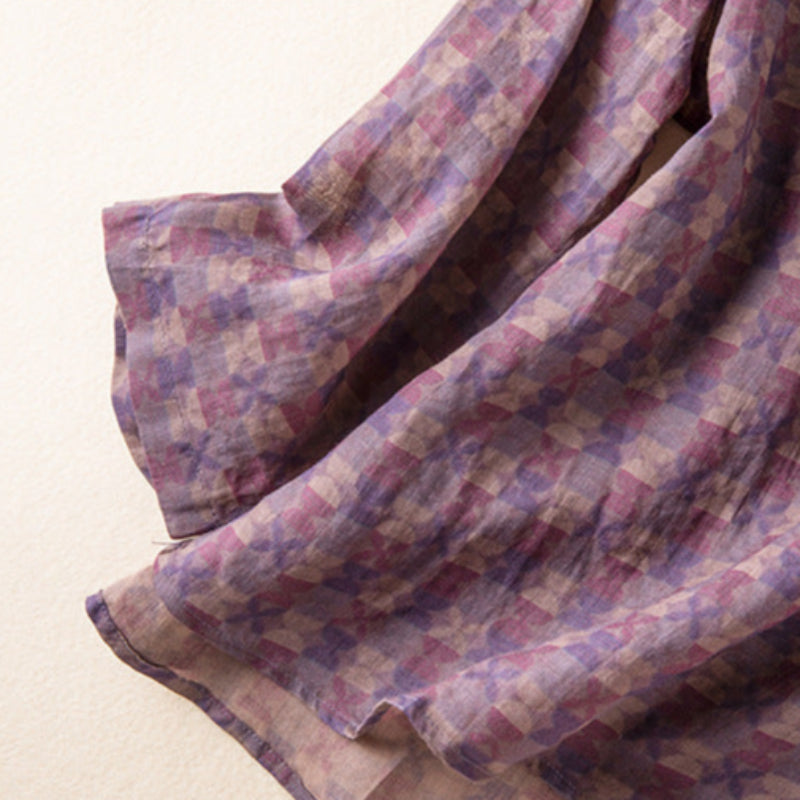 LENA – COTTON-LINEN FLORAL BLOUSE