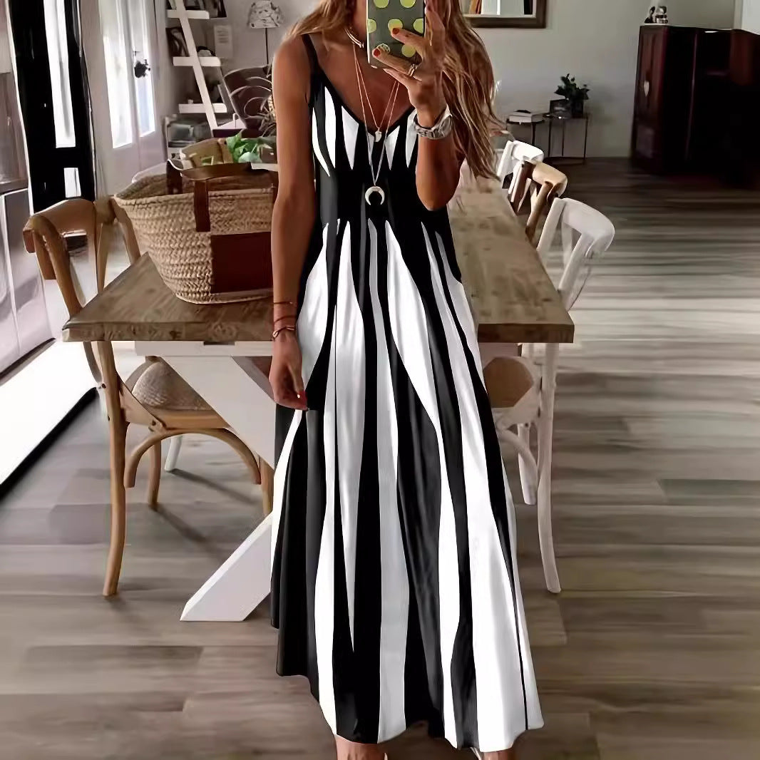 ELISSE – STRIPED MAXI DRESS