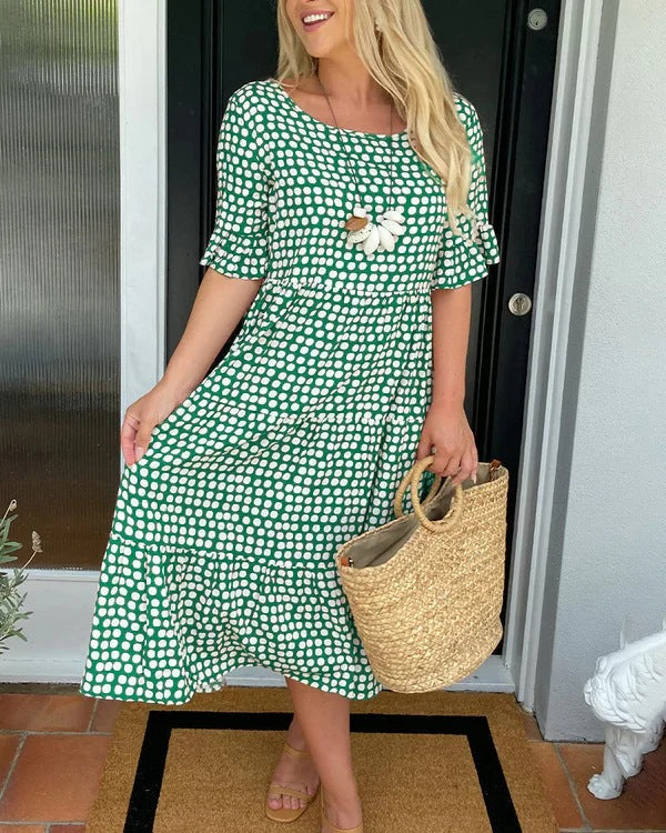 ANNELORA – RELAXED TIERED MIDI DRESS