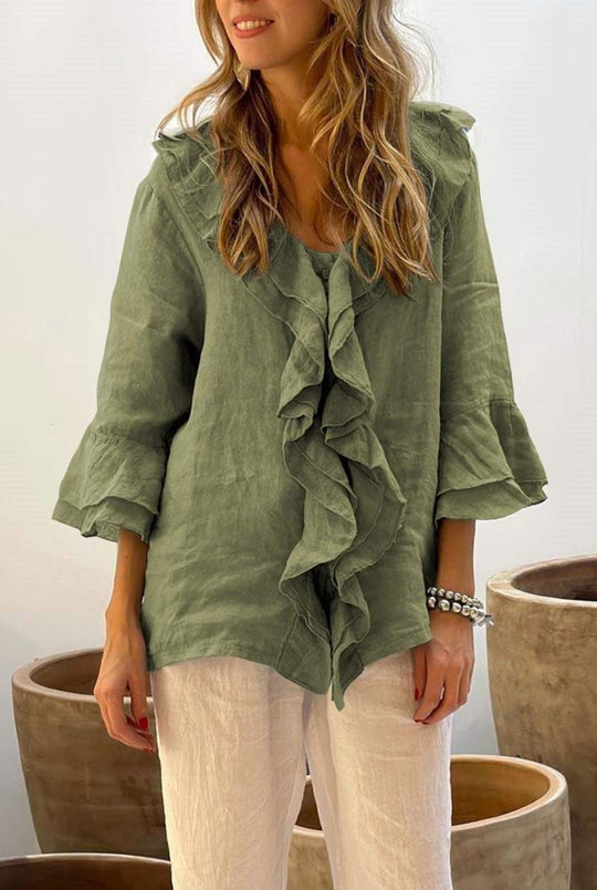 KATE – FLOWING RUFFLE BLOUSE