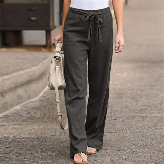 STELLA – COTTON-LINEN BLEND TROUSERS