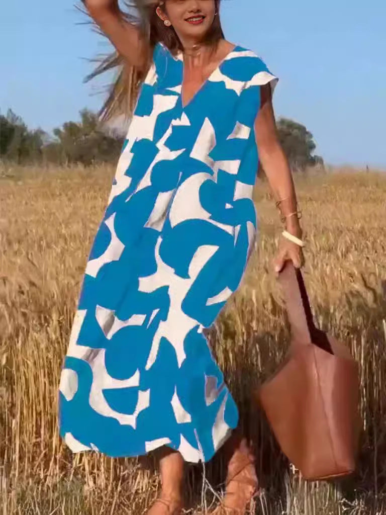 SHEENA – STYLISH V-NECK DRESS