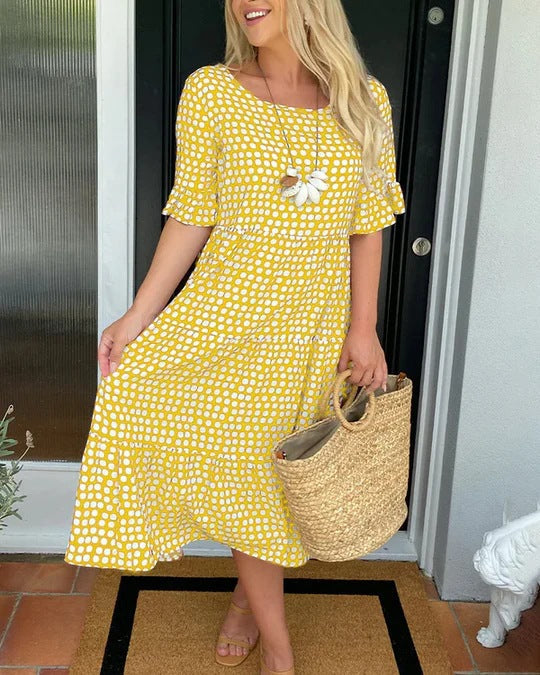 ANNELORA – RELAXED TIERED MIDI DRESS