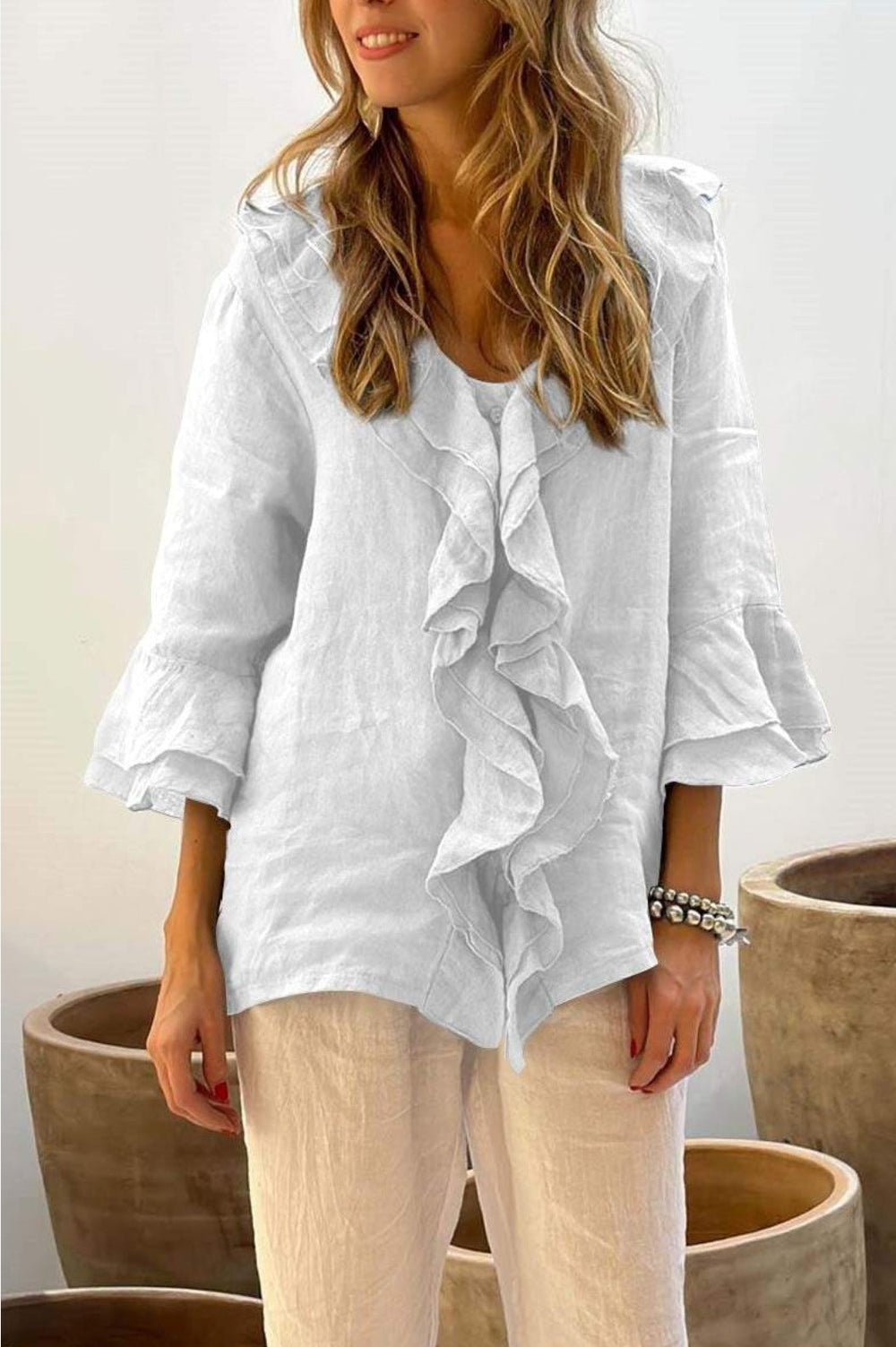 KATE – FLOWING RUFFLE BLOUSE