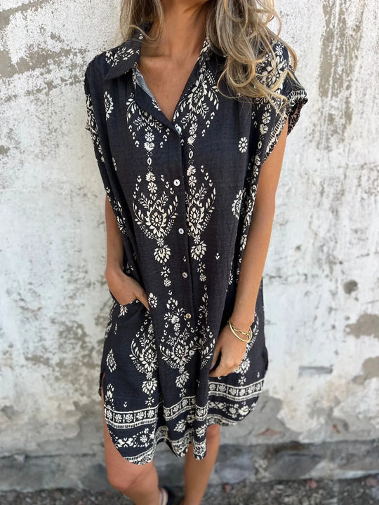 VERA – PATCHWORK OVERSIZED SHIRT DRESS