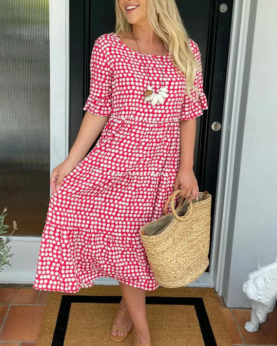 ANNELORA – RELAXED TIERED MIDI DRESS