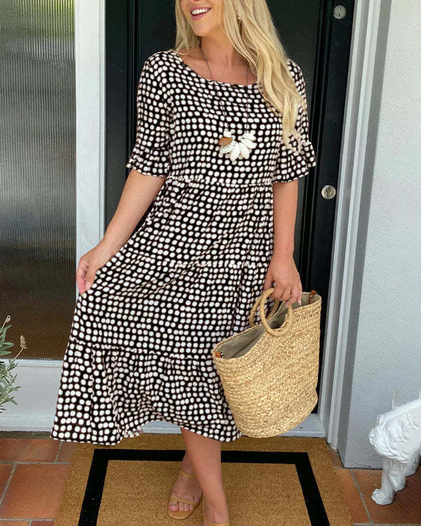 ANNELORA – RELAXED TIERED MIDI DRESS