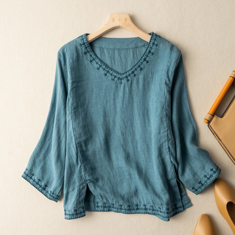 ANYA – COTTON EMBROIDERED BLOUSE