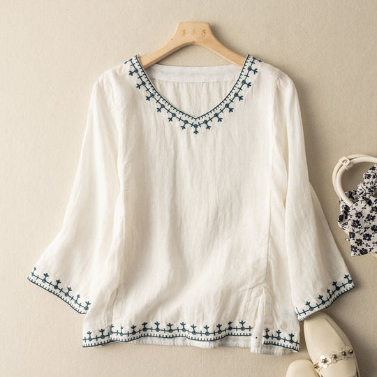 ANYA – COTTON EMBROIDERED BLOUSE