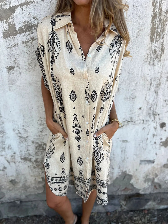 VERA – PATCHWORK OVERSIZED SHIRT DRESS