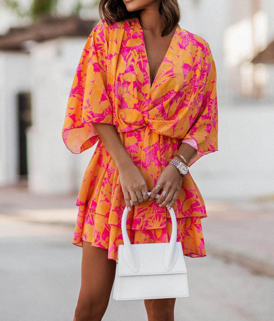 ALINA – BOHO FLORAL MINI DRESS