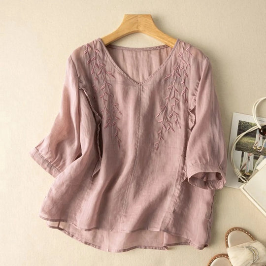 LILY – EMBROIDERED COTTON BLOUSE