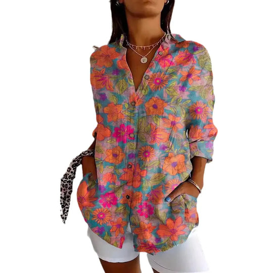 NOEMIE – FLORAL BLOUSE WITH CLASSIC TOUCH