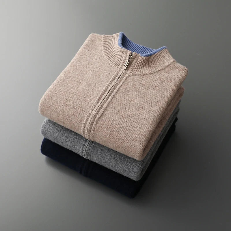 HENRY – 100% CASHMERE ZIP-UP JACKET