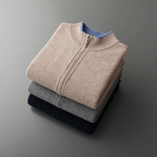 HENRY – 100% CASHMERE ZIP-UP JACKET