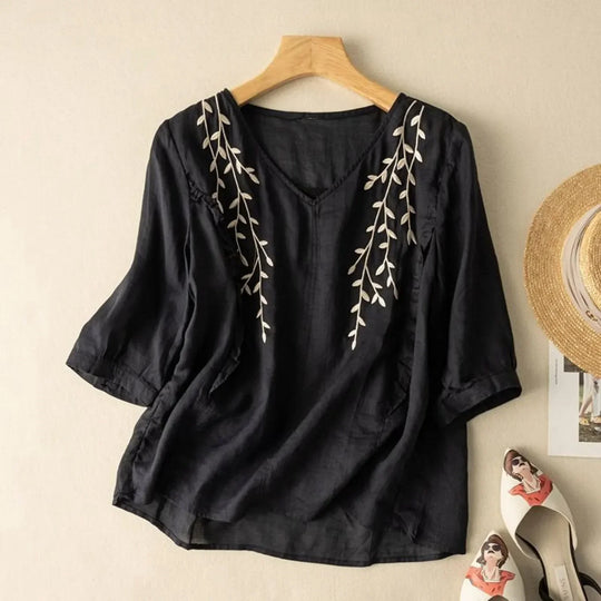 LILY – EMBROIDERED COTTON BLOUSE