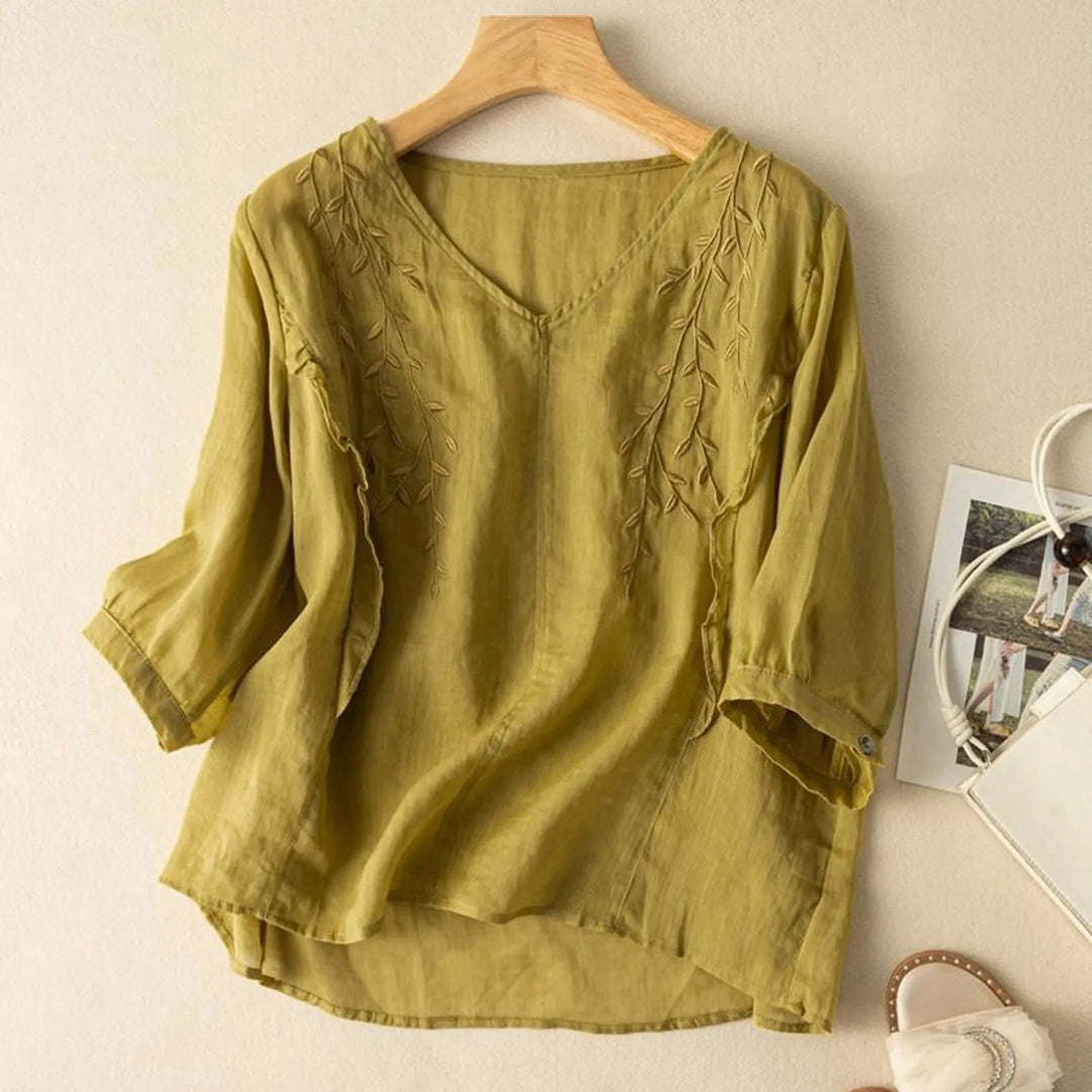 LILY – EMBROIDERED COTTON BLOUSE