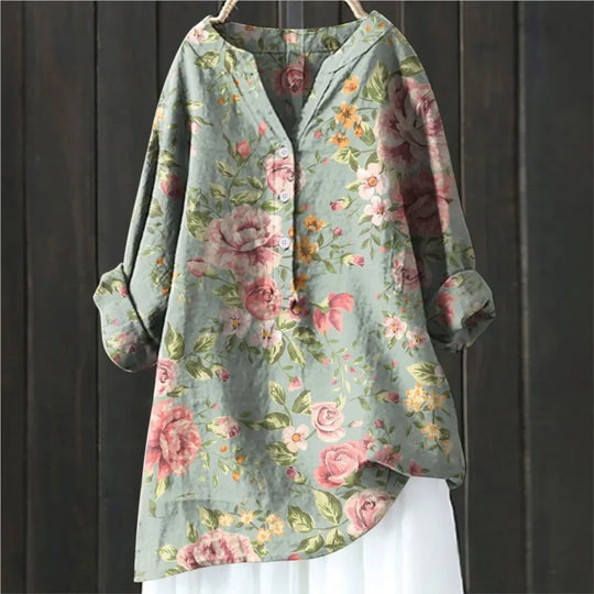 NOREEN – FLORAL LONG SLEEVE BLOUSE (MTO)