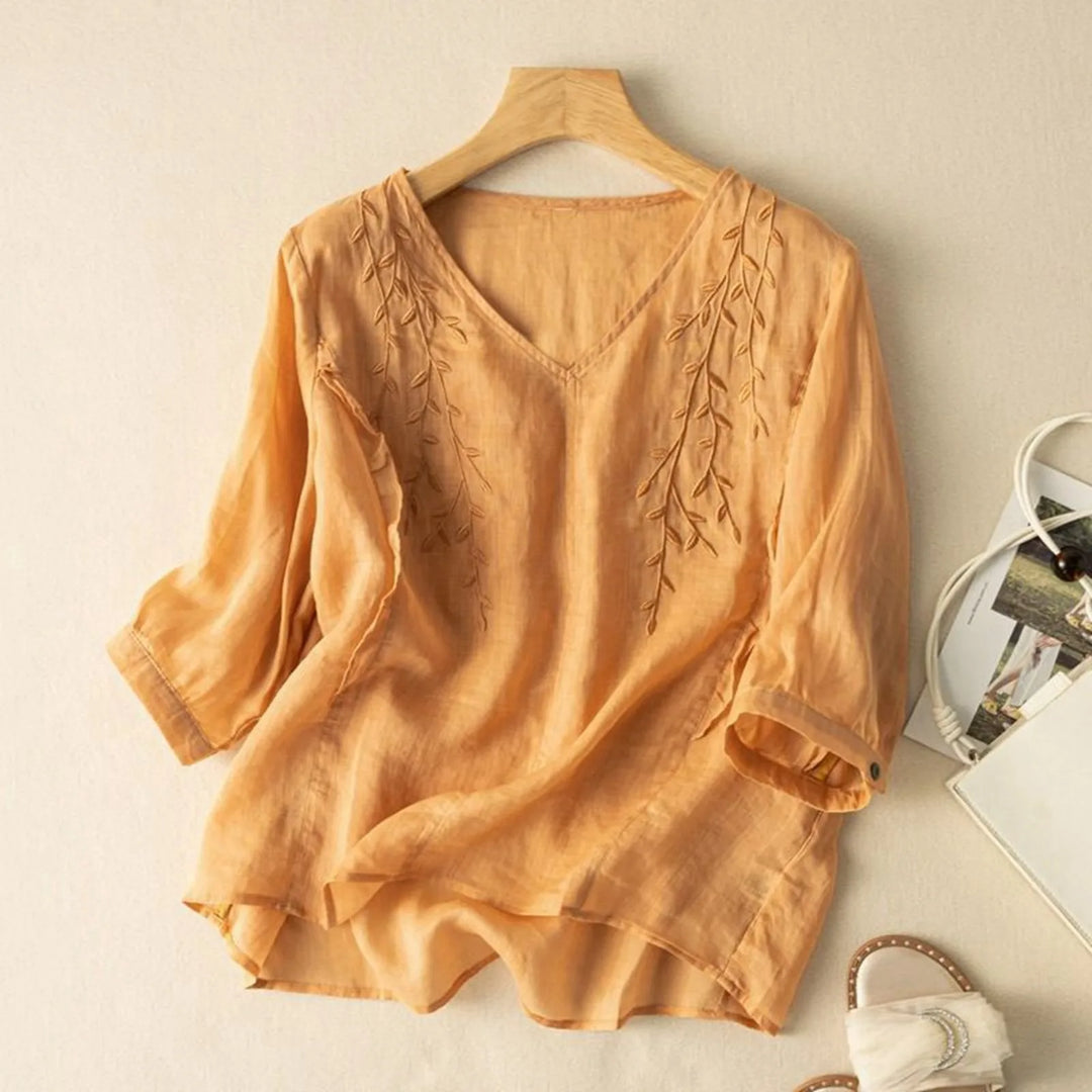 LILY – EMBROIDERED COTTON BLOUSE