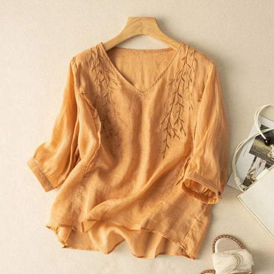 LILY – EMBROIDERED COTTON BLOUSE