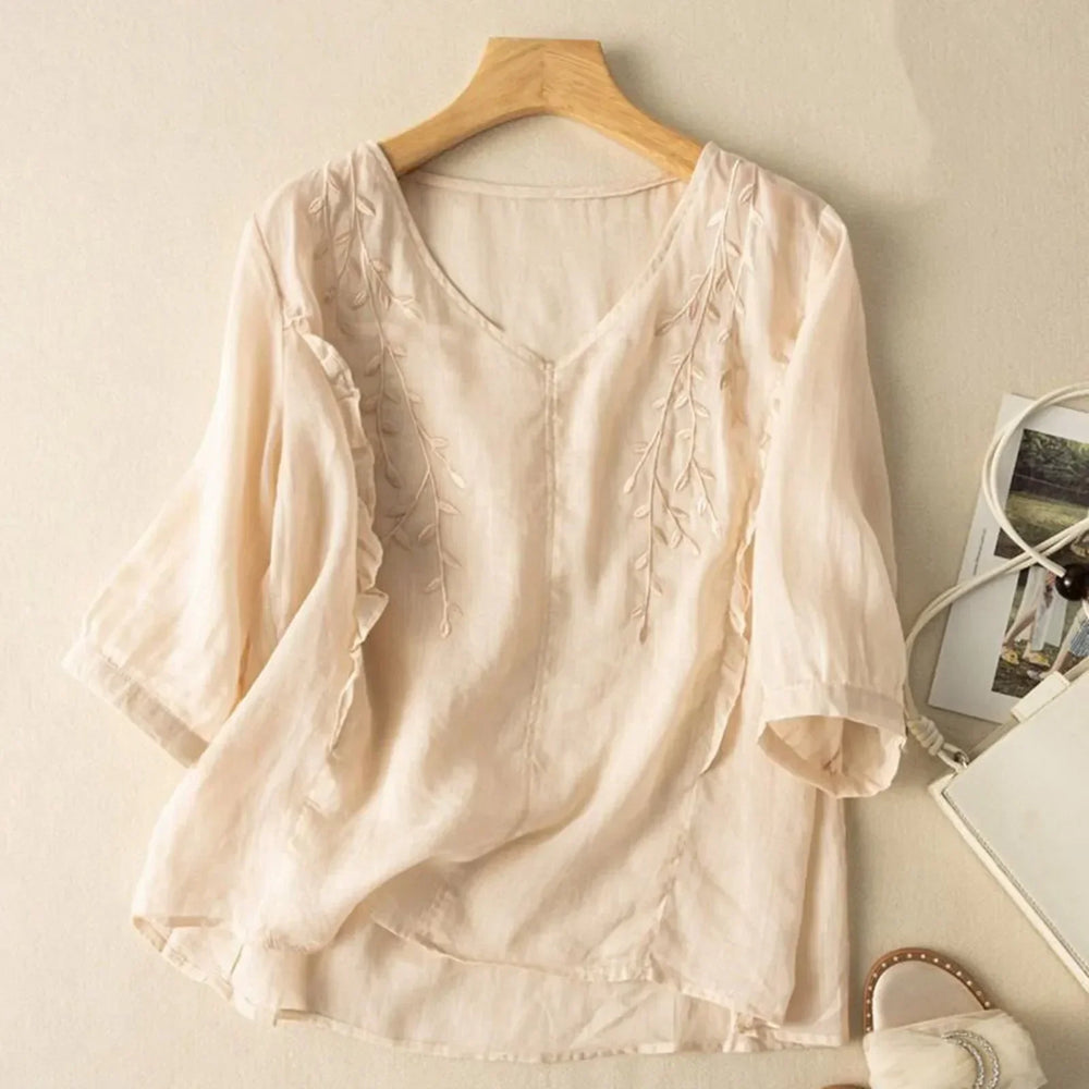 LILY – EMBROIDERED COTTON BLOUSE