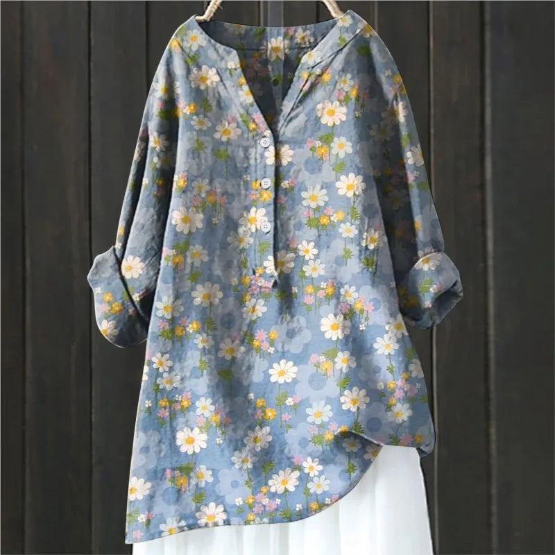 NOREEN – FLORAL LONG SLEEVE BLOUSE (MTO)