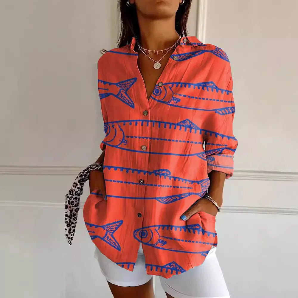 NOEMIE – FLORAL BLOUSE WITH CLASSIC TOUCH