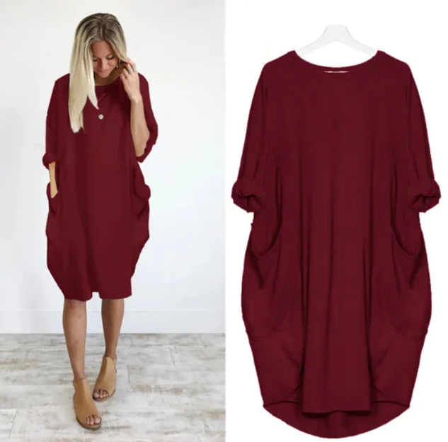 SORAYA – RELAXED LONG-SLEEVE DRESS