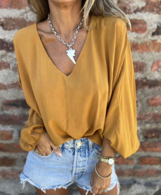 EMELIE – PUFF SLEEVE LONG BLOUSE