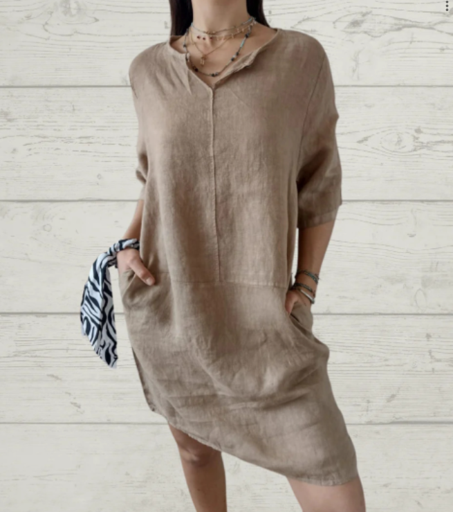 MARIAN – CLASSIC COTTON LINEN DRESS