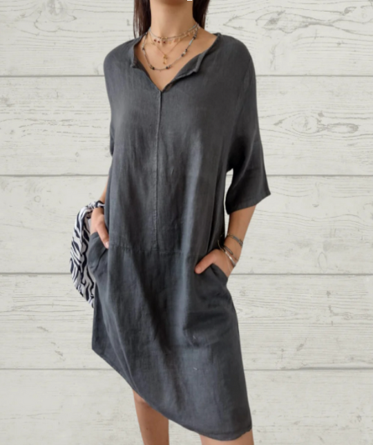 MARIAN – CLASSIC COTTON LINEN DRESS