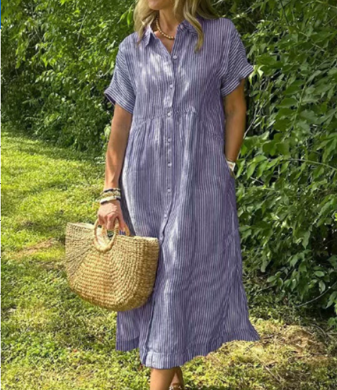 CAMILLE – STRIPE SHIRT DRESS