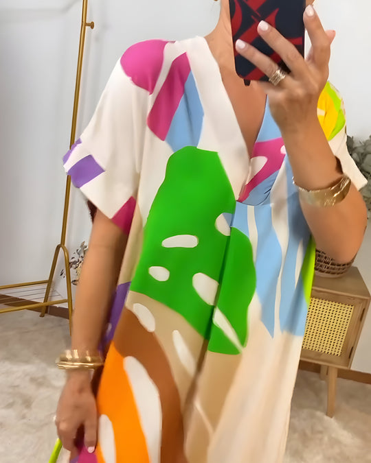 LORNA - LEAF PRINT DRESS