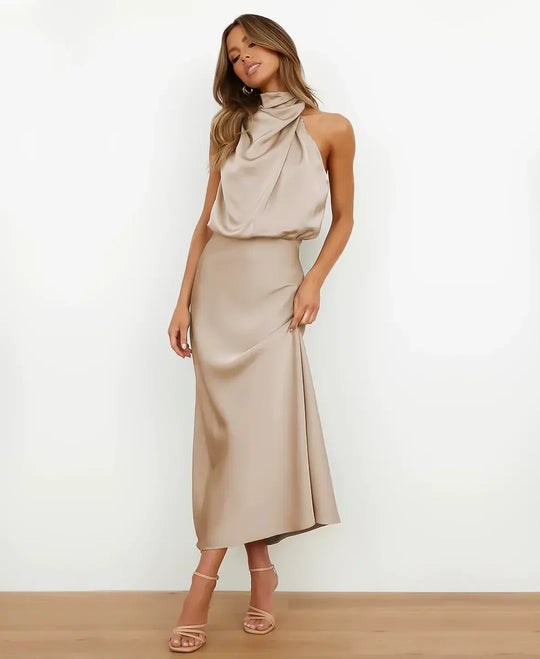 CELINE – HIGH WAIST COTTON MIDI DRESS