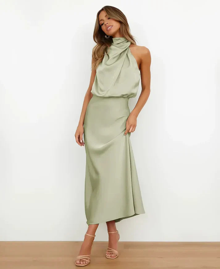CELINE – HIGH WAIST COTTON MIDI DRESS