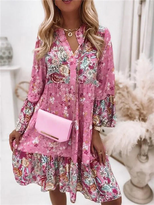 FAYE – PLEATED LONG SLEEVE DRESS