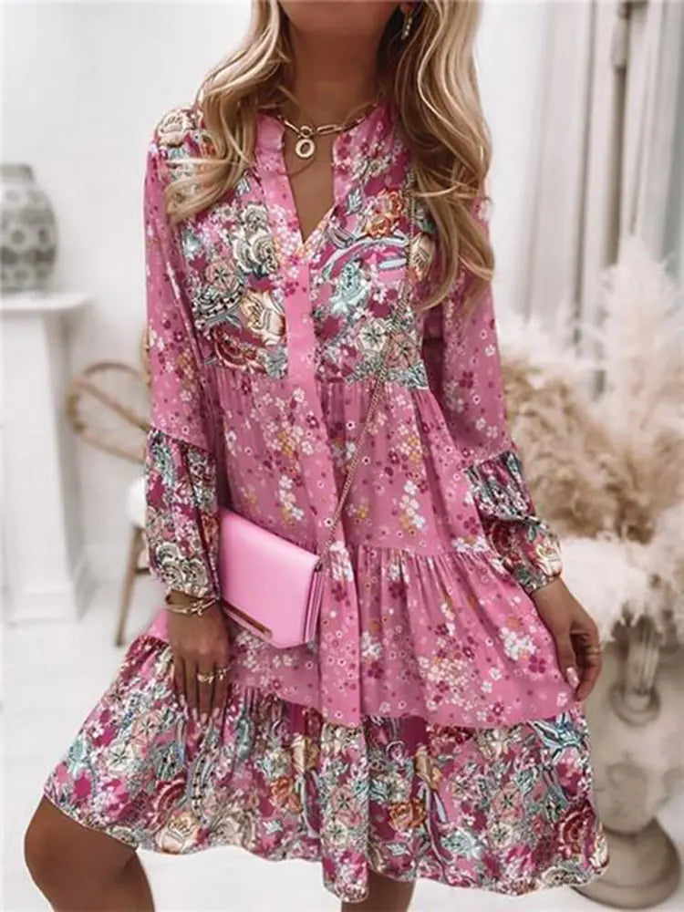 FAYE – PLEATED LONG SLEEVE DRESS