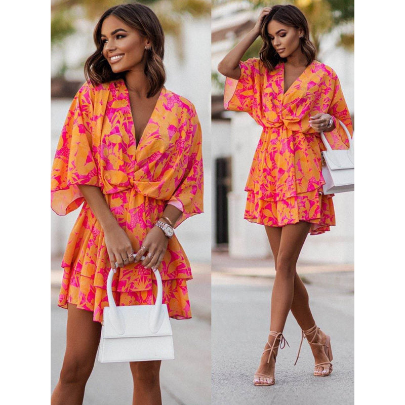 ALINA – BOHO FLORAL MINI DRESS