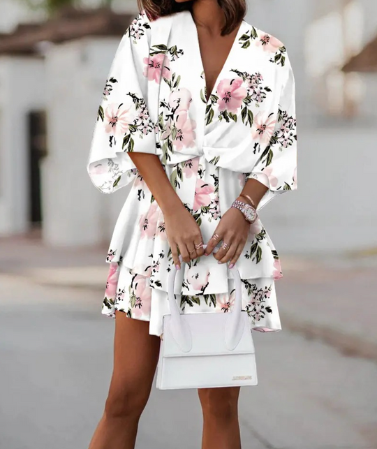 ALINA – BOHO FLORAL MINI DRESS