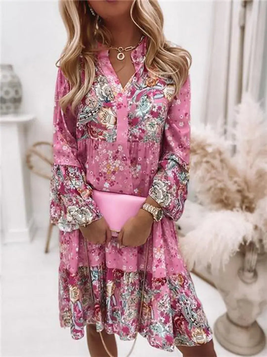 FAYE – PLEATED LONG SLEEVE DRESS