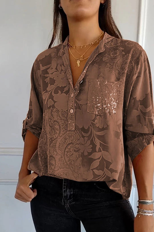 SORAYA – SEQUIN BLOUSE WITH SHIMMER FINISH
