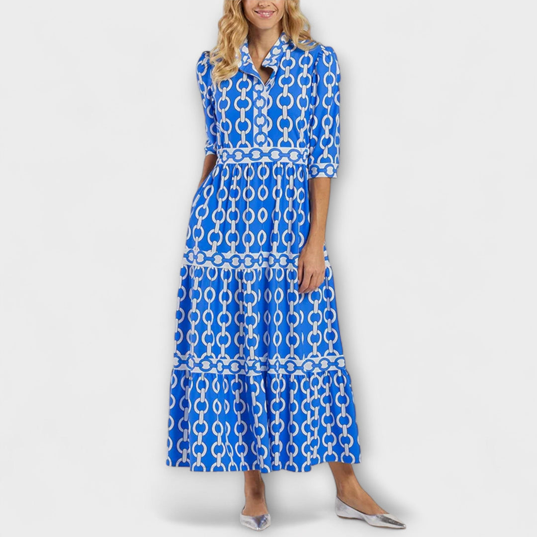 ARABELLA – CHAIN-PRINT MIDI DRESS