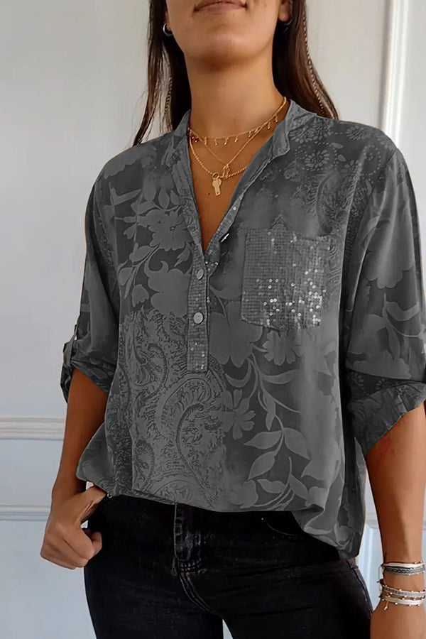 SORAYA – SEQUIN BLOUSE WITH SHIMMER FINISH