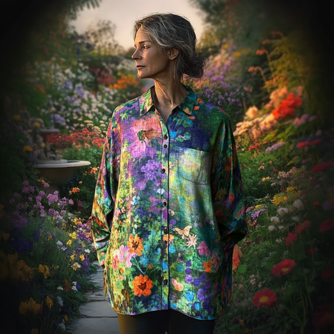 ALYS – HAND-PAINTED FLORAL BLOUSE