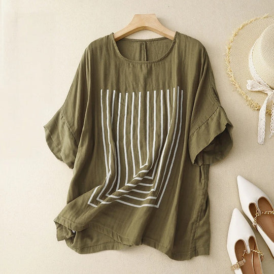 OLIVIA – STRIPED COTTON BLOUSE